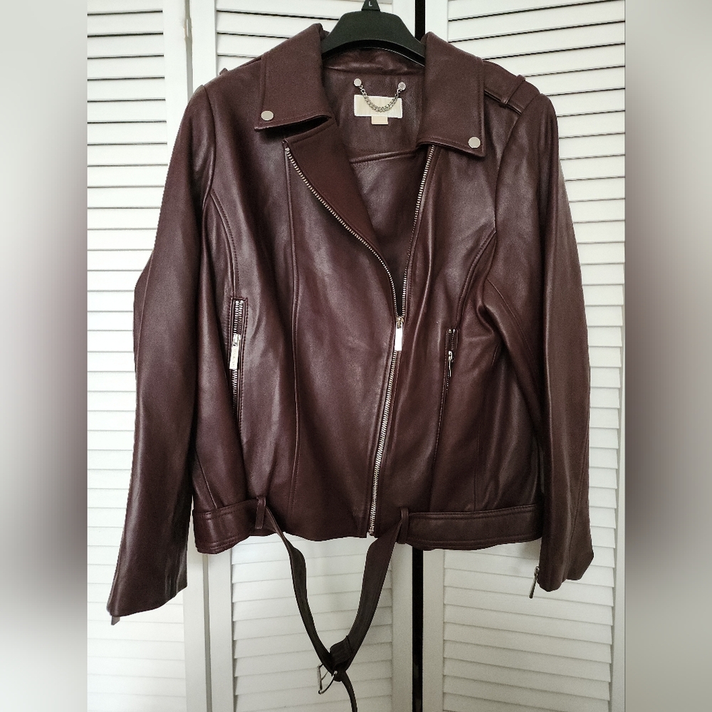 Michael Kors Dark Brown Leather Jacket